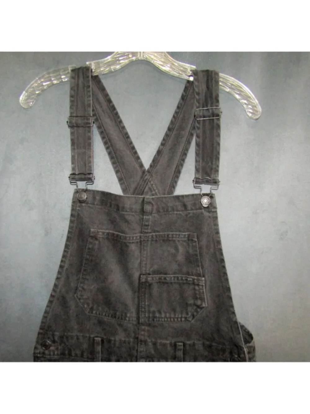 Free People We The Free Ziggy Shortall Denim Overalls Shorts Black Size S Boho